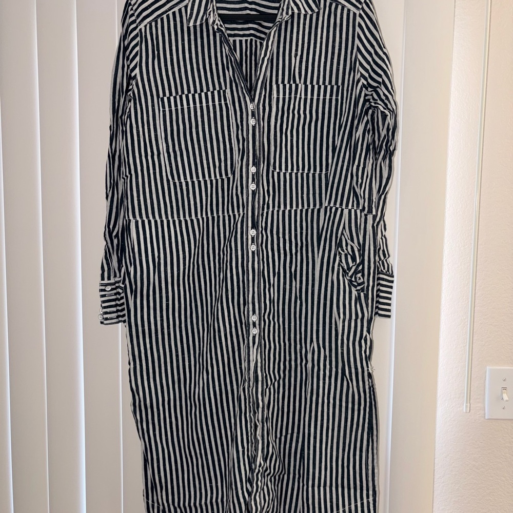 Free People Black and White Striped Maxi Dress